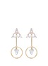 Main View - Click To Enlarge - VENNA - Detachable cone drop glass crystal triangle earrings