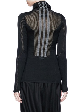 Back View - Click To Enlarge - Y-3 - Textured panel turtleneck sweater