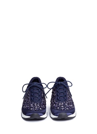 Front View - Click To Enlarge - ASH - 'Muse Beads' embellished lace and satin sneakers