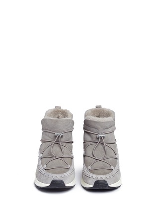 Front View - Click To Enlarge - ASH - 'Mitsouko' lambskin shearling sneaker boots