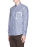 Front View - Click To Enlarge - TOMORROWLAND - Patchwork panel stripe shirt