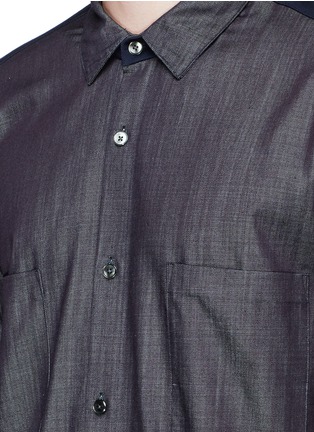 Detail View - Click To Enlarge - TOMORROWLAND - Knit panel denim shirt