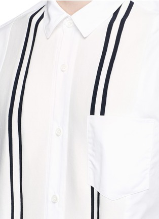 Detail View - Click To Enlarge - TOMORROWLAND - Stripe knit panel shirt