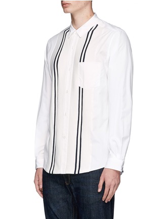 Front View - Click To Enlarge - TOMORROWLAND - Stripe knit panel shirt