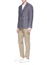 Figure View - Click To Enlarge - TOMORROWLAND - Double breasted linen denim soft blazer