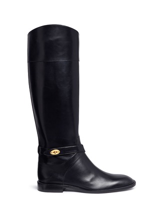 Main View - Click To Enlarge - MULBERRY - Buckle strap knee high leather boots