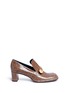 Main View - Click To Enlarge - MULBERRY - Safety pin croc embossed leather loafer pumps