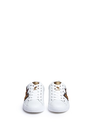 Front View - Click To Enlarge - ASH - 'Nak' military patch calfskin leather sneakers