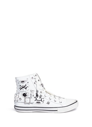 Main View - Click To Enlarge - ASH - 'Vampire' icon print zip high top leather sneakers