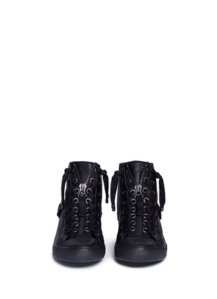 Front View - Click To Enlarge - ASH - 'Vim' zip high top leather sneakers
