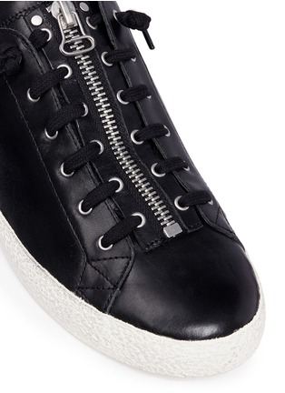 Detail View - Click To Enlarge - ASH - 'Nilo' calfskin leather zip sneakers