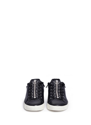 Front View - Click To Enlarge - ASH - 'Nilo' calfskin leather zip sneakers
