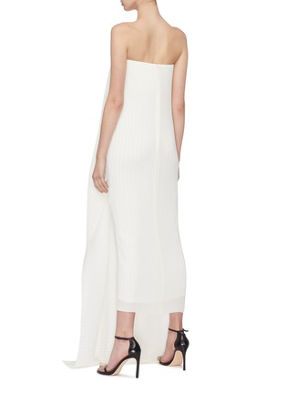 Back View - Click To Enlarge - SOLACE LONDON - 'Alette' drape front pleated strapless maxi dress
