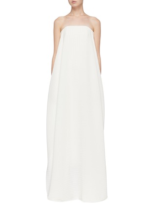 Main View - Click To Enlarge - SOLACE LONDON - 'Alette' drape front pleated strapless maxi dress