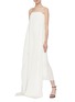 Figure View - Click To Enlarge - SOLACE LONDON - 'Alette' drape front pleated strapless maxi dress