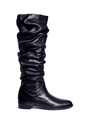 Main View - Click To Enlarge - STUART WEITZMAN - 'Flats Crunchy' slouchy leather knee high boots