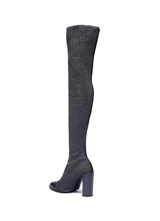 Detail View - Click To Enlarge - STUART WEITZMAN - 'Long Legs' floral stud thigh high sock boots