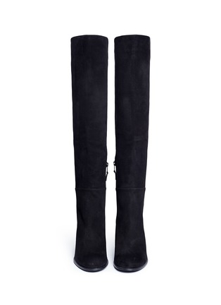 Front View - Click To Enlarge - STUART WEITZMAN - 'Alljack' stretch suede knee high boots