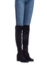 Figure View - Click To Enlarge - STUART WEITZMAN - 'Alljack' stretch suede knee high boots