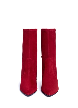 Front View - Click To Enlarge - STUART WEITZMAN - 'Cling' stretch suede ankle boots