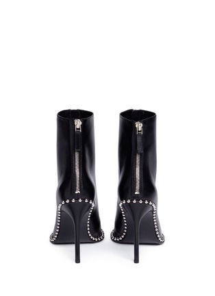 Back View - Click To Enlarge - ALEXANDER WANG - 'Eri' ball chain trim leather ankle boots