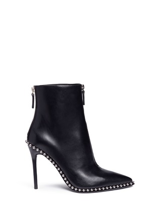 Main View - Click To Enlarge - ALEXANDER WANG - 'Eri' ball chain trim leather ankle boots