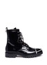 Main View - Click To Enlarge - ALEXANDER WANG - 'Lyndon' metal cap caged leather combat boots