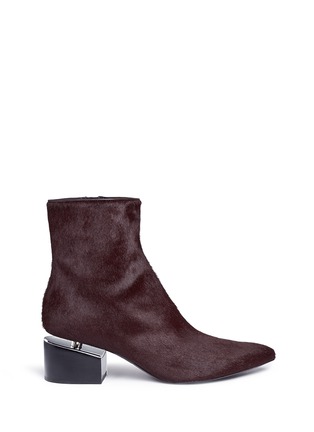 Main View - Click To Enlarge - ALEXANDER WANG - 'Jude' floating heel calfhair ankle boots