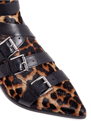 Detail View - Click To Enlarge - ASH - 'Blast' leopard print ponyhair ankle boots