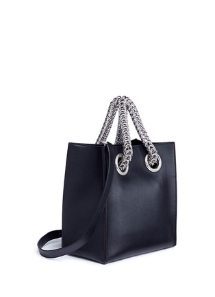 Detail View - Click To Enlarge - ALEXANDER WANG - 'Genesis' interlocking chain handle leather shopper tote