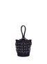 Detail View - Click To Enlarge - ALEXANDER WANG - 'Roxy' ring velvet caged leather mini bucket bag