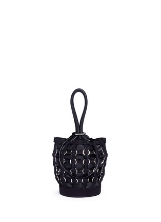 Main View - Click To Enlarge - ALEXANDER WANG - 'Roxy' ring velvet caged leather mini bucket bag