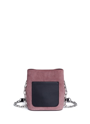 Detail View - Click To Enlarge - ALEXANDER WANG - 'Riot' suede crossbody bucket bag