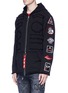 Front View - Click To Enlarge - HACULLA - Assorted patch distressed zip hoodie