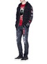 Figure View - Click To Enlarge - HACULLA - Assorted patch distressed zip hoodie