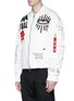 Front View - Click To Enlarge - HACULLA - Motif appliqué scribble embroidered padded bomber jacket