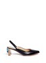 Main View - Click To Enlarge - GABRIELA HEARST - 'Elizabeth' stone inset heel leather slingback pumps