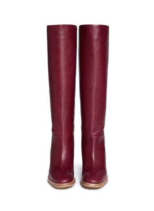 Front View - Click To Enlarge - GABRIELA HEARST - 'Marlene' streak effect heel leather knee high boots