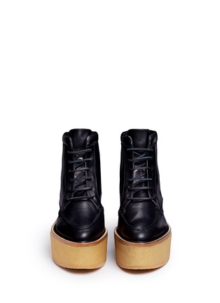 Front View - Click To Enlarge - GABRIELA HEARST - 'Terrell' crepe rubber platform leather combat boots