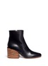 Main View - Click To Enlarge - GABRIELA HEARST - 'Tito' streak effect wood heel leather ankle boots