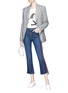 Figure View - Click To Enlarge - MOTHER - 'Insider Crop Step Fray' racing stripe skinny jeans