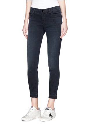 Front View - Click To Enlarge - J BRAND - '835 Capri' cropped distressed mid rise skinny jeans