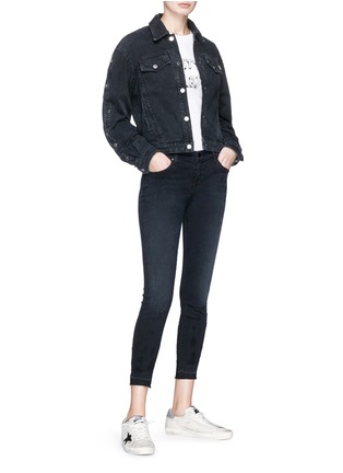 Figure View - Click To Enlarge - J BRAND - '835 Capri' cropped distressed mid rise skinny jeans