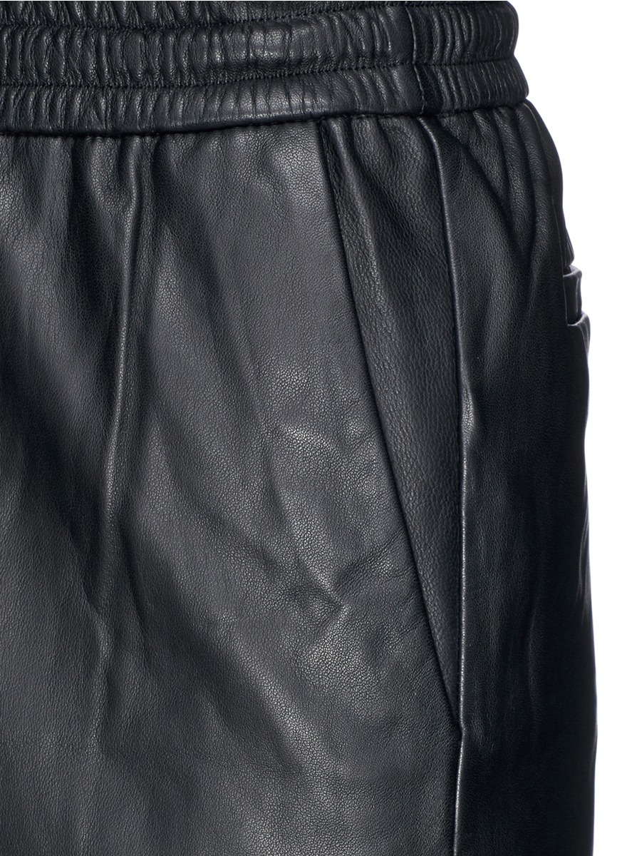 J BRAND 'Amari' Cropped Lambskin Leather Pants in Black | ModeSens