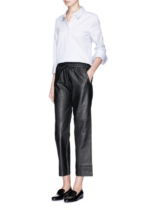 Figure View - Click To Enlarge - J BRAND - 'Amari' cropped lambskin leather pants
