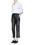 Figure View - Click To Enlarge - J BRAND - 'Amari' cropped lambskin leather pants
