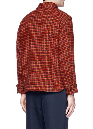 Back View - Click To Enlarge - MARNI - Half zip wool houndstooth top