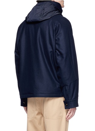 Back View - Click To Enlarge - MARNI - Quilted hood wool blend melton jacket