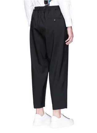 Back View - Click To Enlarge - MARNI - Cropped pleated virgin wool jogging pants