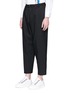 Front View - Click To Enlarge - MARNI - Cropped pleated virgin wool jogging pants